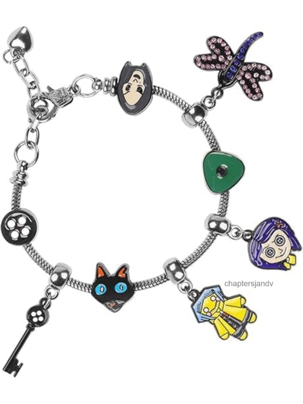 Adjustable Charm Bracelet Set with 8 DIY Charms Alloy Stainless Steel Cosplay